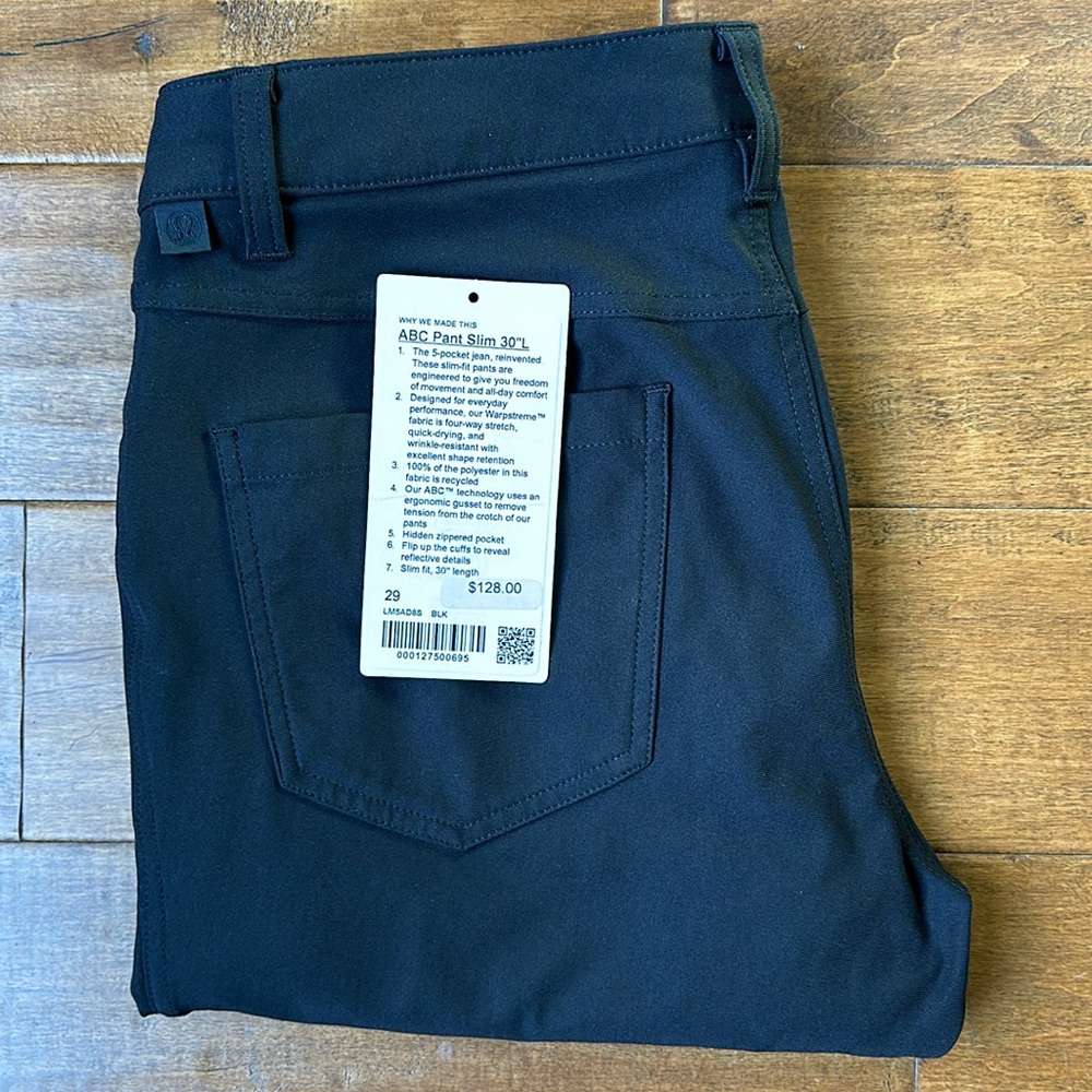 Lululemon Men’s ABC Pant - Black                       Size 29” W x 30” L